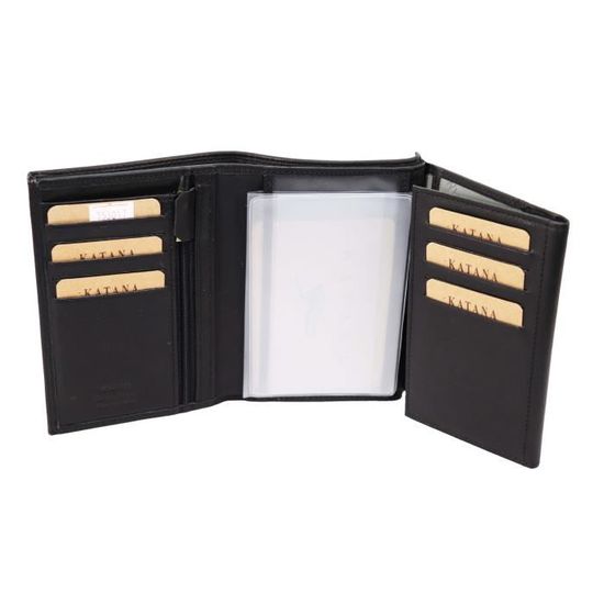 KATANA Petit Porte Feuille en cuir collet à 2 volets réf 553046 rouge