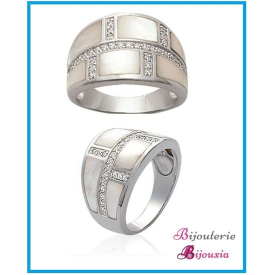 Bague Argent 925 Zircon - Taille 50 - Style Solitaire - Neuf Sans Emballage