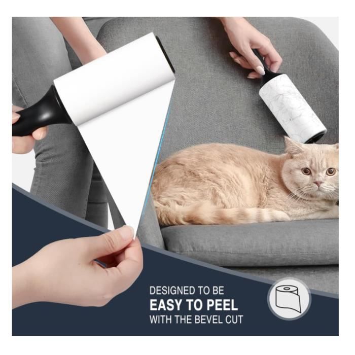 Rouleau Adhesif Vetement,Rouleau Poils Animaux,6 Rouleaux +1 Poignée