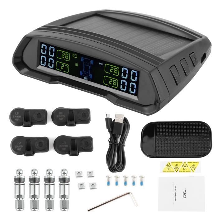Système De Surveillance Pression Pneus Solaire TPMS - 3 Capteurs Externes Avec écran LCD Pour Tricycle