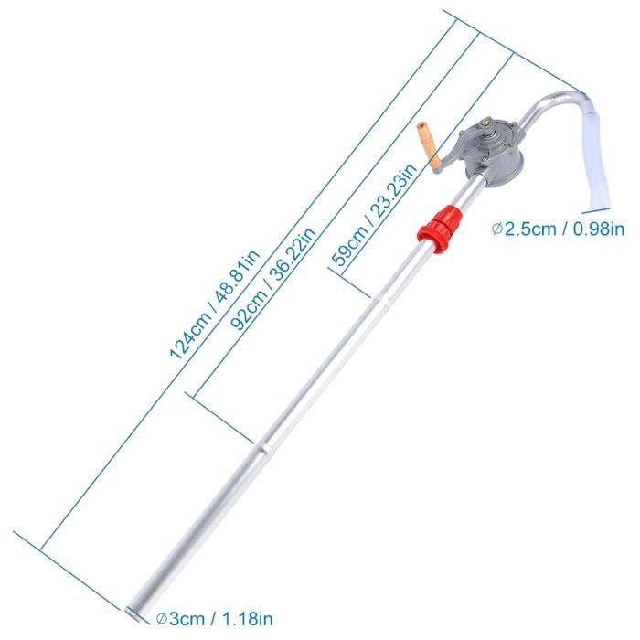 Pompe à Tambour électrique 8000 Tr/min - Débit 60-80 LPM - Pour Fûts 200-220L - Idéale Eau, Essence, Kérosène, Huile - Prise UE