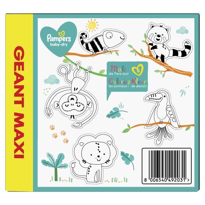 Pampers Baby-Dry Taille 4 - 240 Couches (9-14 Kg) - Protection Nuit Et Jour