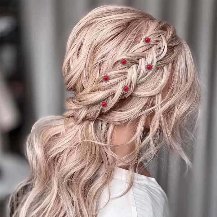 Pince à Cheveux Demi-lune Argentée Avec Cristaux – Accessoire De Mariage, Fête, Pour Femmes Et Filles