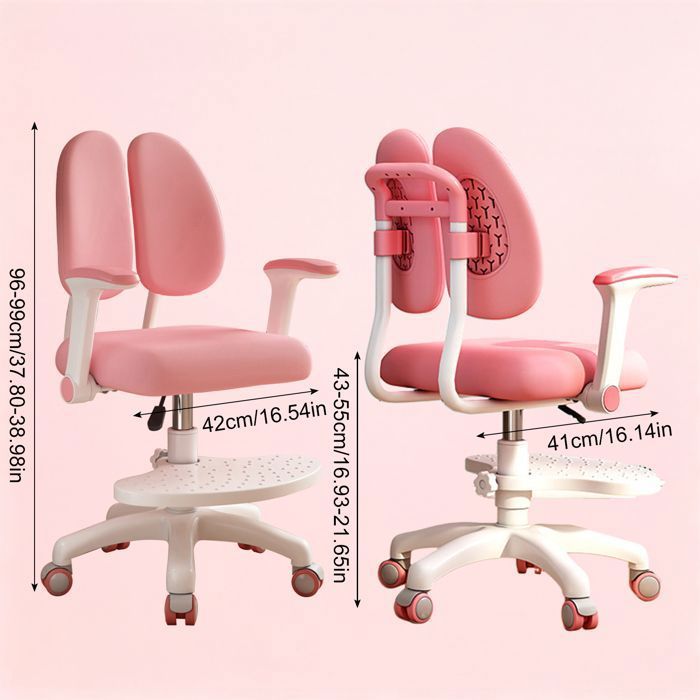 COSTWAY Chaise de Bureau Enfant avec Hauteur Réglable & Dossier Ergonomique, Fauteuil de Bureau avec Maille Respirante & Repose-Pieds Ajustables, Charge 100kg pour Filles Garçons de 3 Ans+ (Bleu