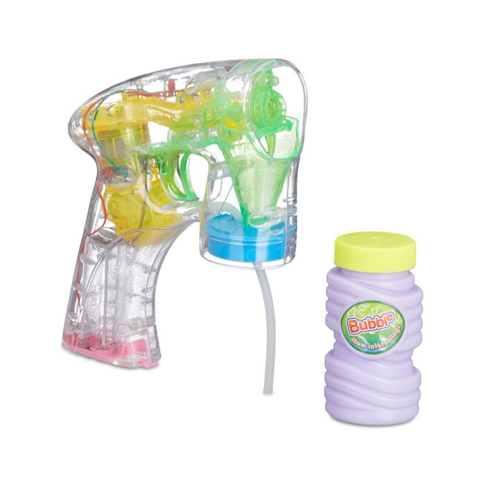 Relaxdays Kit de bulles de savon XL - Pistolet à bulles avec lumière LED - Flacon de recharge de liquide à bulles - 2 litres Relaxdays Kit de bulles de savon XL - Pistolet à bulles avec lumière LED - Flacon de recharge de liquide à bulles - 2 litres