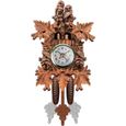 1pcs Horloge, horloge de coucou, horloge de coucou artisanat en bois, horloge murale de style arbre maison, Art Vintage décor (304)-0
