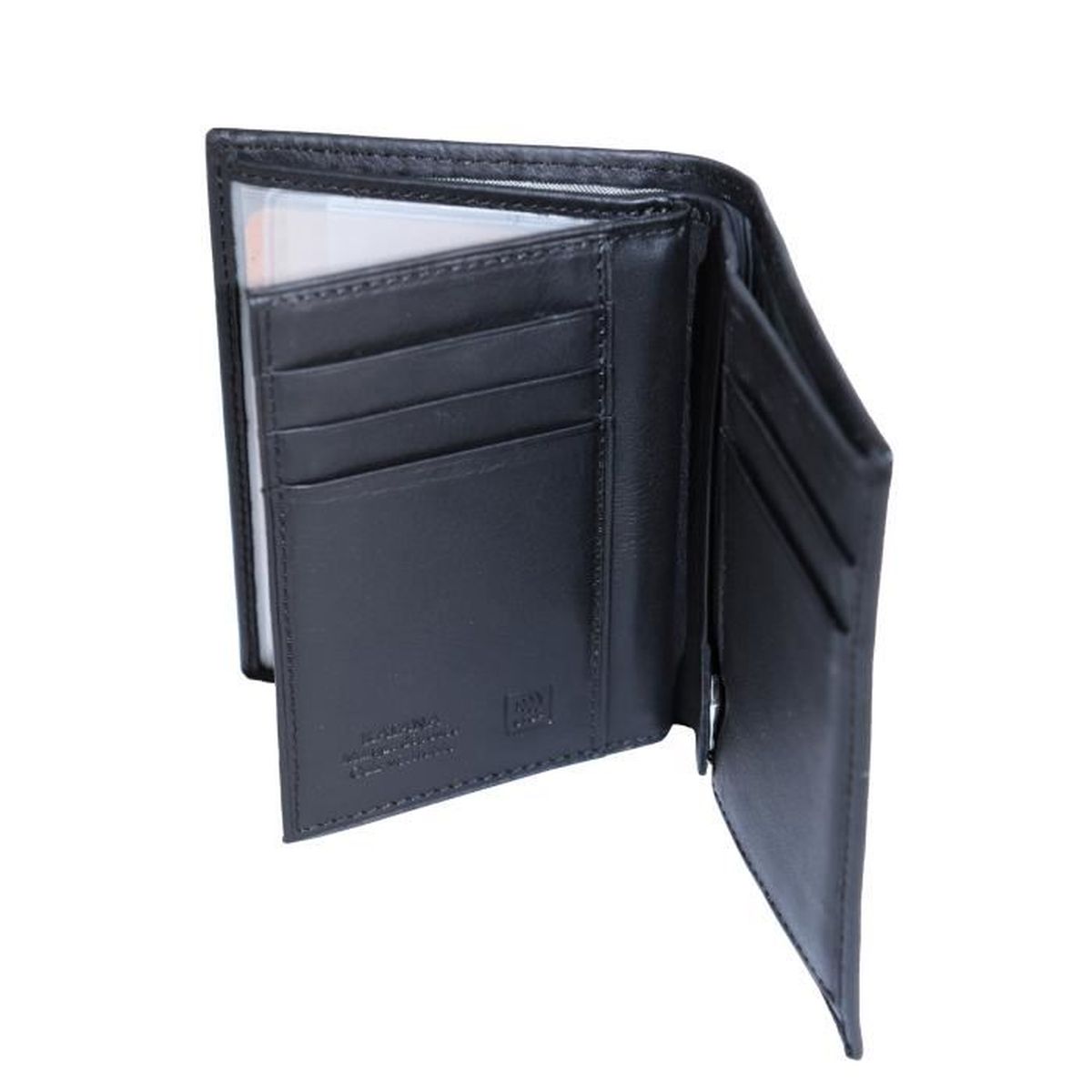 Noir Portefeuille Mixte en Cuir Katana