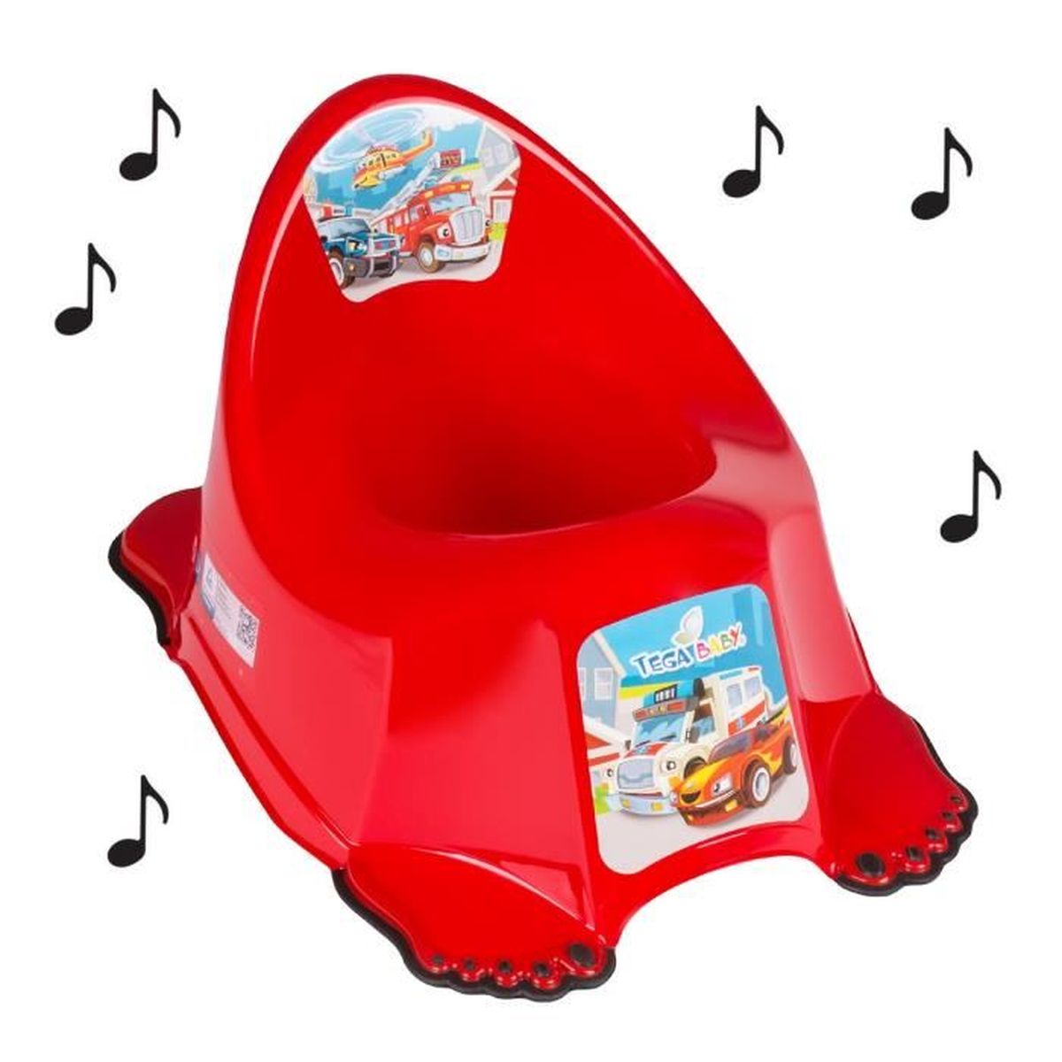 Voiture Cars Rouge pot de toilette musical avec pieds antidérapants