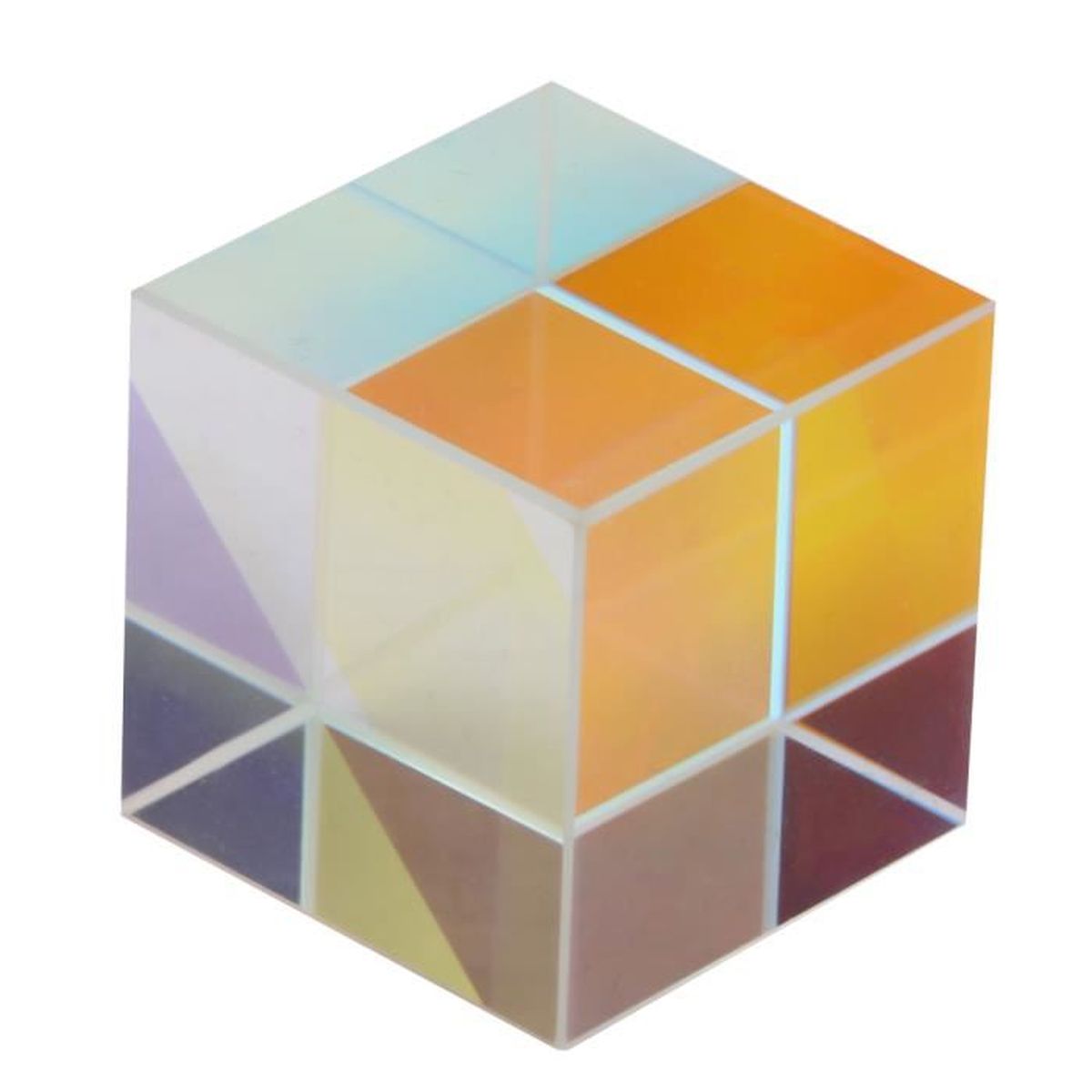 Prisme Optique K9 Cubique 23 Mm – Effet Arc-en-Ciel – Photographie Décoration – Coffret Lumineux