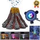 MAXLABER Decoration Aquarium Volcan + 6 LED Lampe Aquarium Air Bulle, Bulleur Aquarium pour Déco aquarium