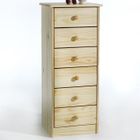 IDIMEX Chiffonnier commode apothicaire pin massif vernis naturel