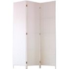 PEGANE Paravent de 3 pans tressé en fibres naturelles coloris blanc - Dim : H180 x L135 cm
