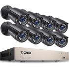 ZOSI H.265+ 8CH 5MP Lite DVR avec 2MP Caméra Surveillance Extérieure Vision Nocturne 80pieds Détection de Mouvement