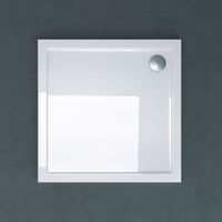 Receveur de douche bac à douche Sogood Faro01 acrylique plat blanc carré 80x80x4cm pour la salle de bain avec bonde AL02