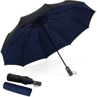 DORRISO Homme Femme Automatique Parapluie Pliant Coupe-Vent Entreprise Voyage Ombrelle etanche Portable Parapluie de Voyage B