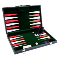 Engelhart- 250518- Backgammon surpiqué 18 pouces - vert rouge blanc