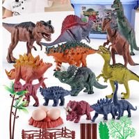104pcs Dinosaure Jouet avec Tapis de Jeu, Ensemble de Figurine Dinosaures Animaux Réaliste - Cadeau Éducatif pour Enfant