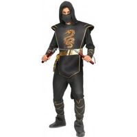 Déguisement ninja noir et doré homme - Marque - Modèle - Adulte - Noir - Or - Intérieur
