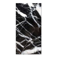 Tapis Vinyle Panorama Marbre Noir 80x200 cm - Tapis pour Cuisine, Bureau et Salon en PVC