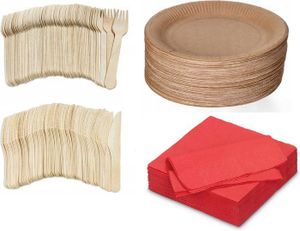 Bamboo Industry Lot De 100 Assiettes En Carton Super Rigides, Blanches, 100 % Biodégradables Et