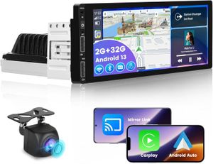 AUTORADIO 2G 32G Android 13 Autoradio GPS 1 Din sans Fil Apple Carplay avec 6,86 '' écran Tactile,Ecran Voiture Android 1 Din avec GPS