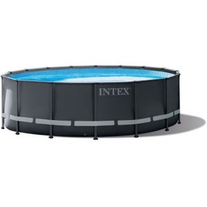 PISCINE SHOT CASE - INTEX - Kit piscine ultra XTR - Gris foncé Ronde Tubulaire - (Ø)4,27 x (h)1,22m