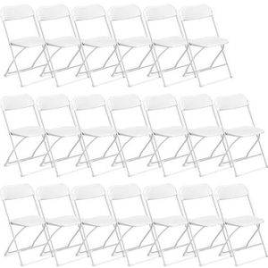 FAUTEUIL JARDIN  Lot de 20 chaises pliantes en plastique blanc, siè