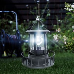 fanelod Mini phare solaire, phare solaire à LED vintage, ornement lampe  étanche d'extérieur, pour jardin, cours, pelouses, balcons