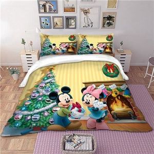 HOUSSE DE COUETTE ET TAIES DFTY-911 Parure de lit Mickey et Minnie pour fille