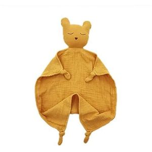 100% Mousseline de Coton Doudou Lange Plat Ours Bleu 