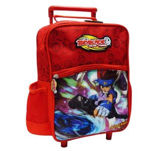 CARTABLE Sac à roulettes Beyblade maternelle rouge trolley 30 CM - Cartable