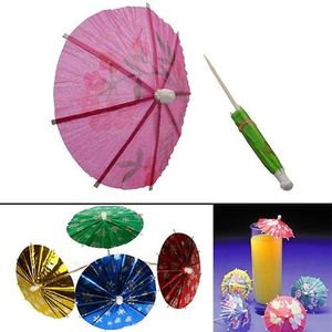 50pcs Mixed Color Cocktail papier parasols parapluies mariage fête boissons bâton