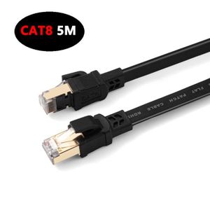 CÂBLE RÉSEAU  5M Cat 8 Plat Câble Ethernet RJ45 Câble 40Gbps 200