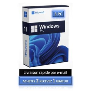 PROFESSIONNEL Windows 11 Pro Professionnel - 5 PC - Rapide - Ver