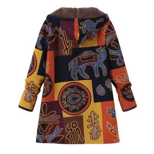 MANTEAU - CABAN Manteaux à Capuche Imprimées Florales D'hiver pour