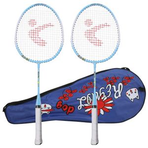 CORDAGE BADMINTON OMABETA Raquette de badminton Une paire de raquettes de badminton en alliage d'aluminium pour enfants, jouet de sport cordes Bleu