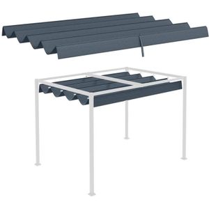 PERGOLA Outsunny Toile de toit pour pergola toile de remplacement protection solaire Anti-UV 30+ pour pergola de 3 x 2,15 m gris foncé