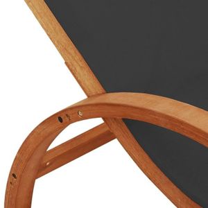 CHAISE LONGUE LEX Chaise longue avec coussin gris textilène-bois