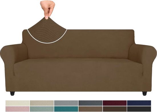 Housse de Canapé 4 Places avec Accoudoirs, Housse Canapé Extensible