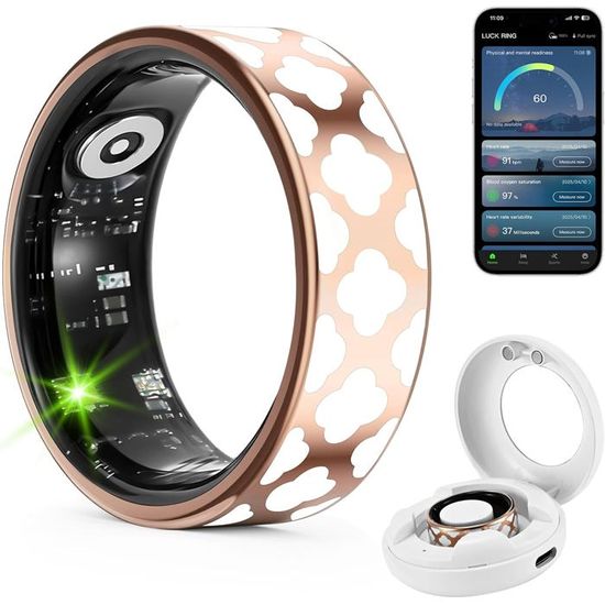 Bague Connectée Tracker De Santé - Surveillance Du Sommeil, Podomètre - Étanche IP68 - Pour Homme Et Femme