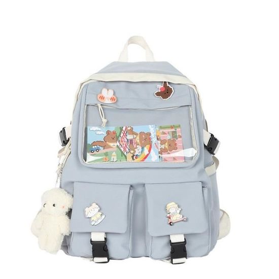Sac à Dos Kawaii YILCER - Style Japonais Avec Accessoires - Pour École Filles