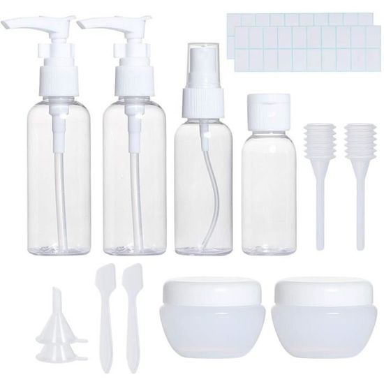 Lot De 3 Flacons De Voyage Compressibles 60ml - Sans BPA, Avec Sac De Rangement, Pour Produits Cosmétiques
