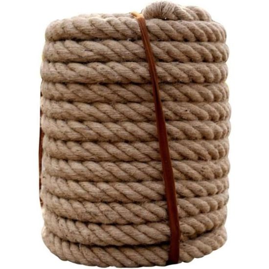 UNUS Corde en jute torsadée en fibres naturelles - Corde de jute - Pour tir à la corde, rampe 30 mm x 20 m