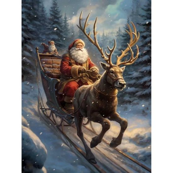 Diy Christmas Broderie Diamant Kit Complet Le Père Noël, 5D Diamond