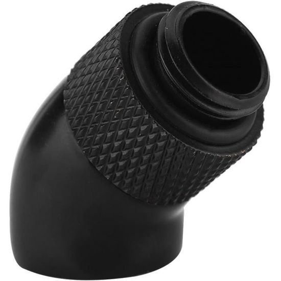 Richer-R G1/4 45° Raccord Tournant Angle - Adaptateur Rotatif Noir Pour Refroidissement CPU