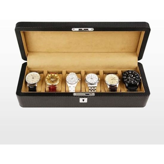 Etui Montres AUKURA Étui De Voyage Rigide Pour Montre - 5 Emplacements - Fermeture Rangement Montre