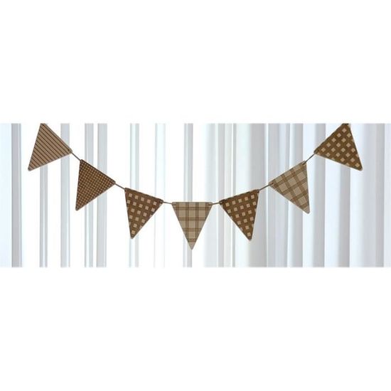 Drapeau Suspendu Coton 2,3m + Drapeau Triangulaire Papier - Multicolore - Déco Chambre Enfant, Fête, Anniversaire - 4