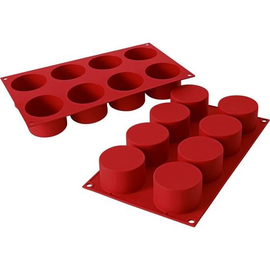 Moule Cannelé SILIKOMART Terre Cuite - 15 Cavités, Silicone Platine