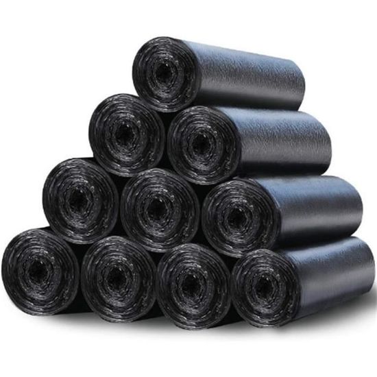 Lot de 69 petits sacs poubelle noirs à pédale de 4 à 6 litres, mini sacs poubelle en plastique solides pour salle de bain, cuisine, bureau, voiture, convient aux poubelles de 4