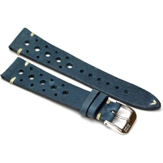 Bracelet Montre Cuir D'alligator Véritable Gris 20mm/18mm - Fabriqué En Allemagne, Luxe Authentique